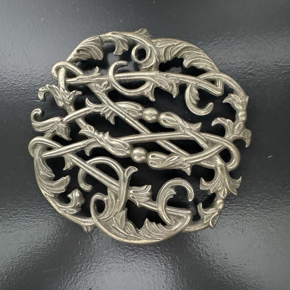 Vintage Wilton Columbia PA 1950 Metal Trivet Ornate Scroll Hot Plate Mid Cent